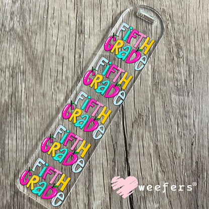 Colorful Fifth Grade UV DTF Bookmark Decal