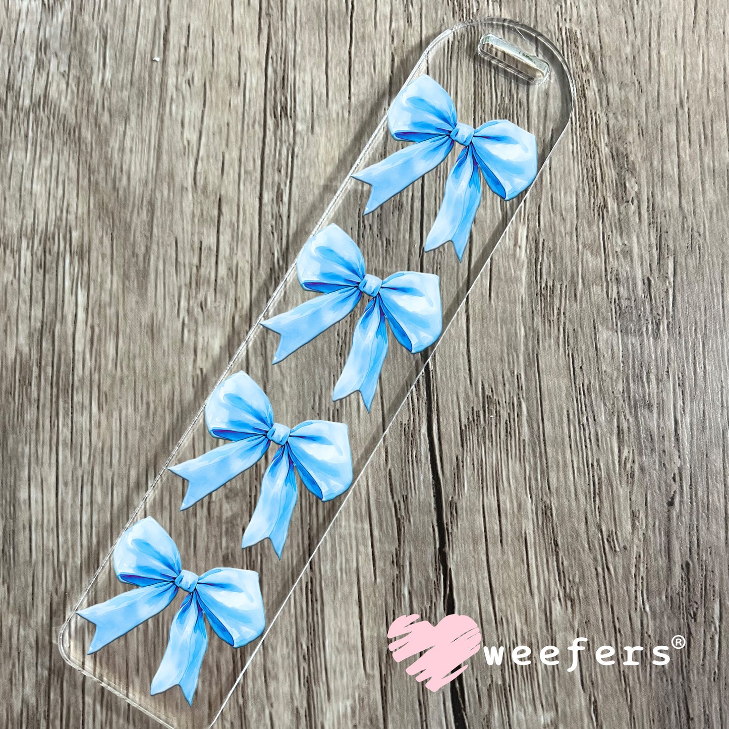 DIY Gender Reveal Coquette Blue Bow UV DTF Bookmark Decal