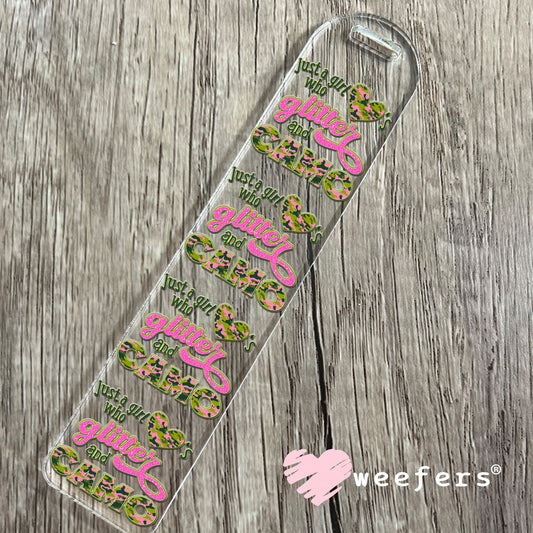 Just a Girl Who Loves Glitter UV DTF Bookmark Decal