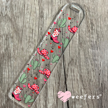 Cowgirl Boots Hats and Cactus UV DTF Bookmark Decal