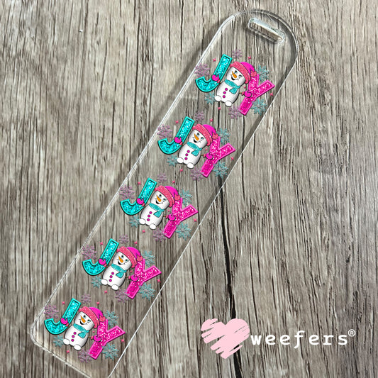 Joy Snowman UV DTF Bookmark Decal