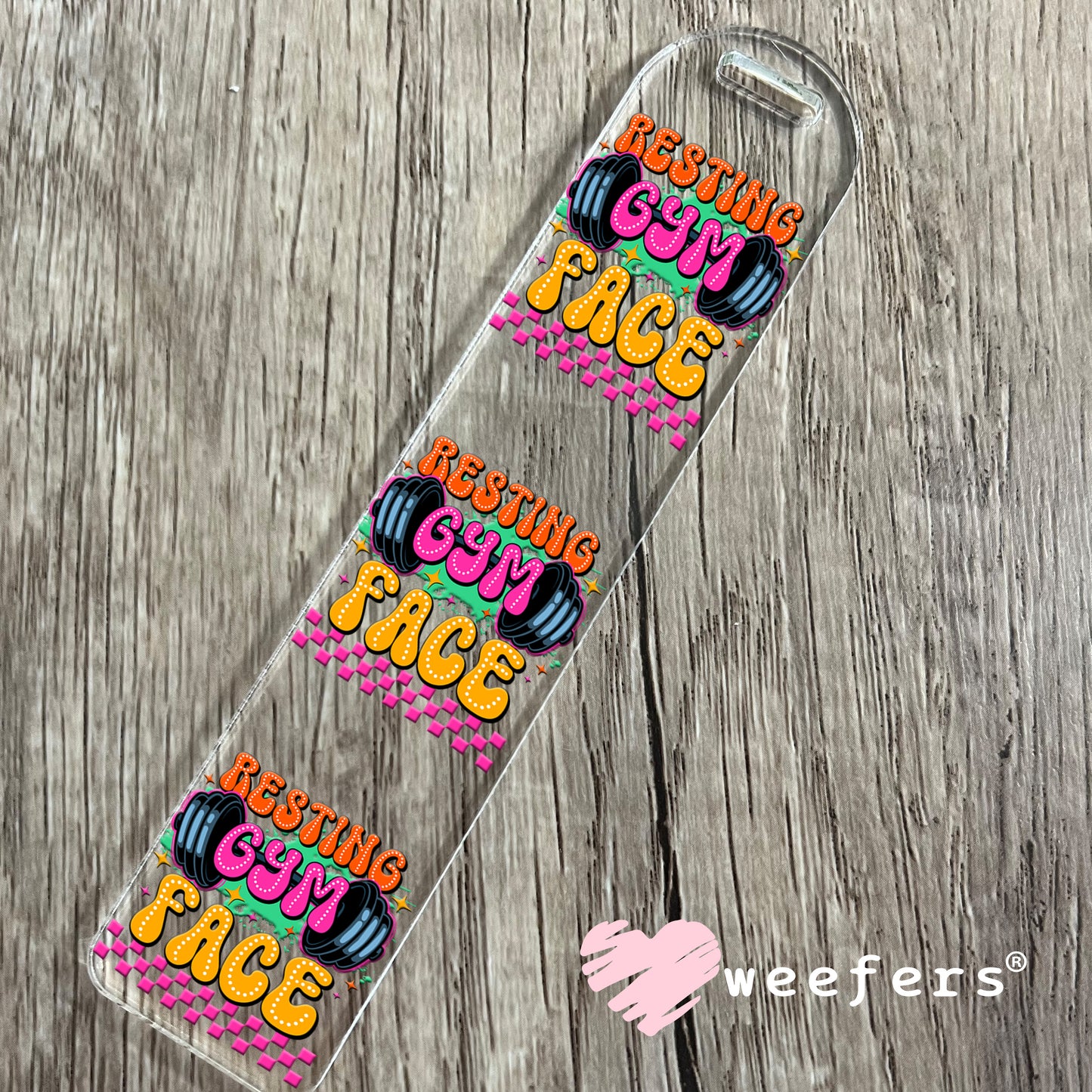 Resting Gym Face UV DTF Bookmark Decal