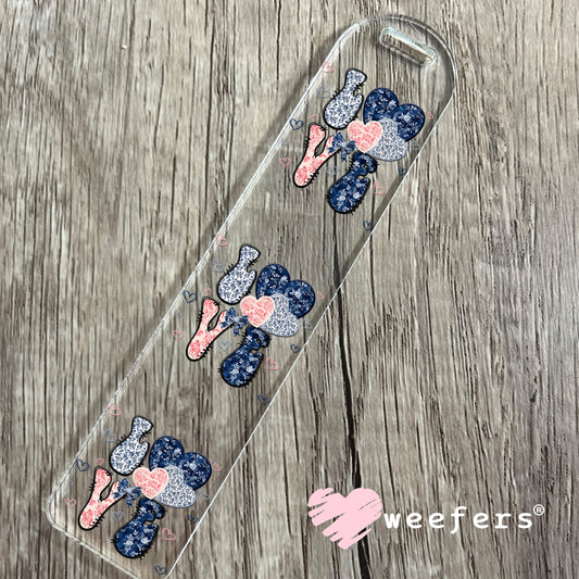 Love Blue Pink UV DTF Bookmark Decal