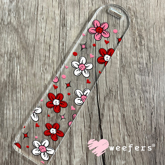 Pink and Red Flowers UV DTF Bookmark Decal