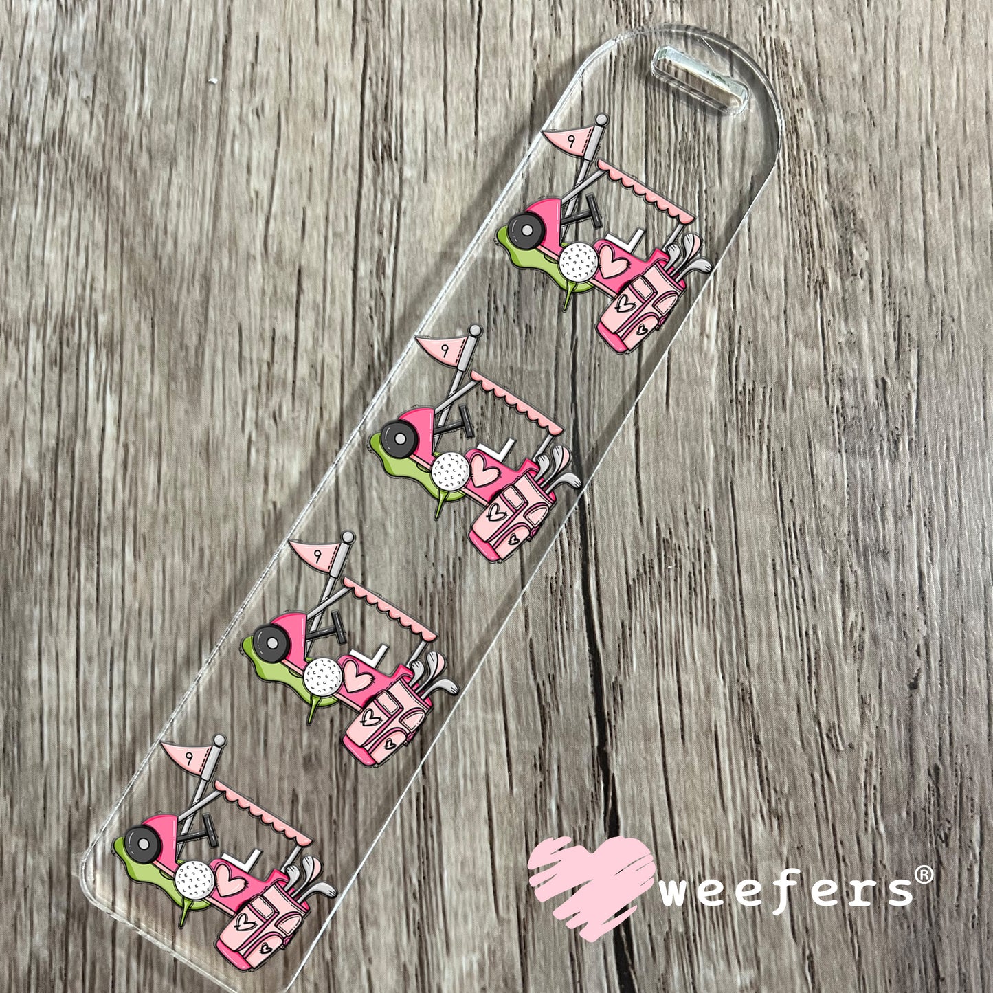 Girly Pink Golf UV DTF Bookmark Decal