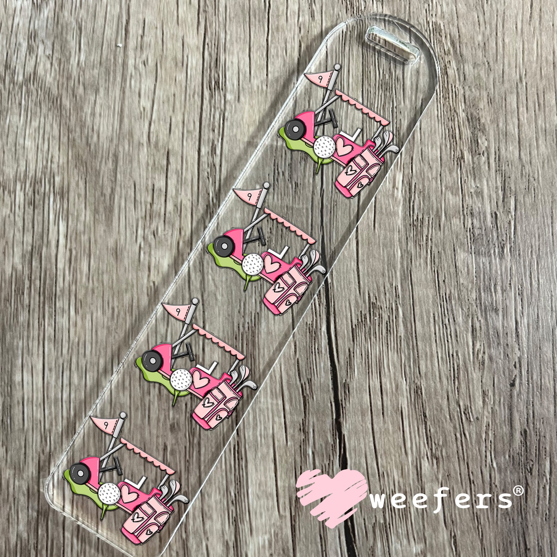 Girly Pink Golf UV DTF Bookmark Decal