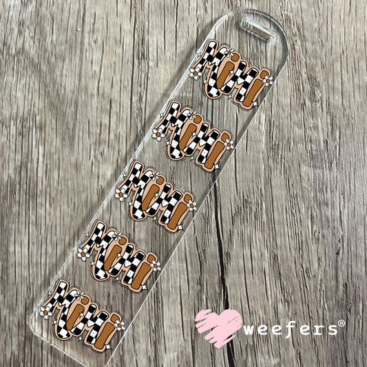 Mimi Brown Checkered UV DTF Decal Ornament Weefers