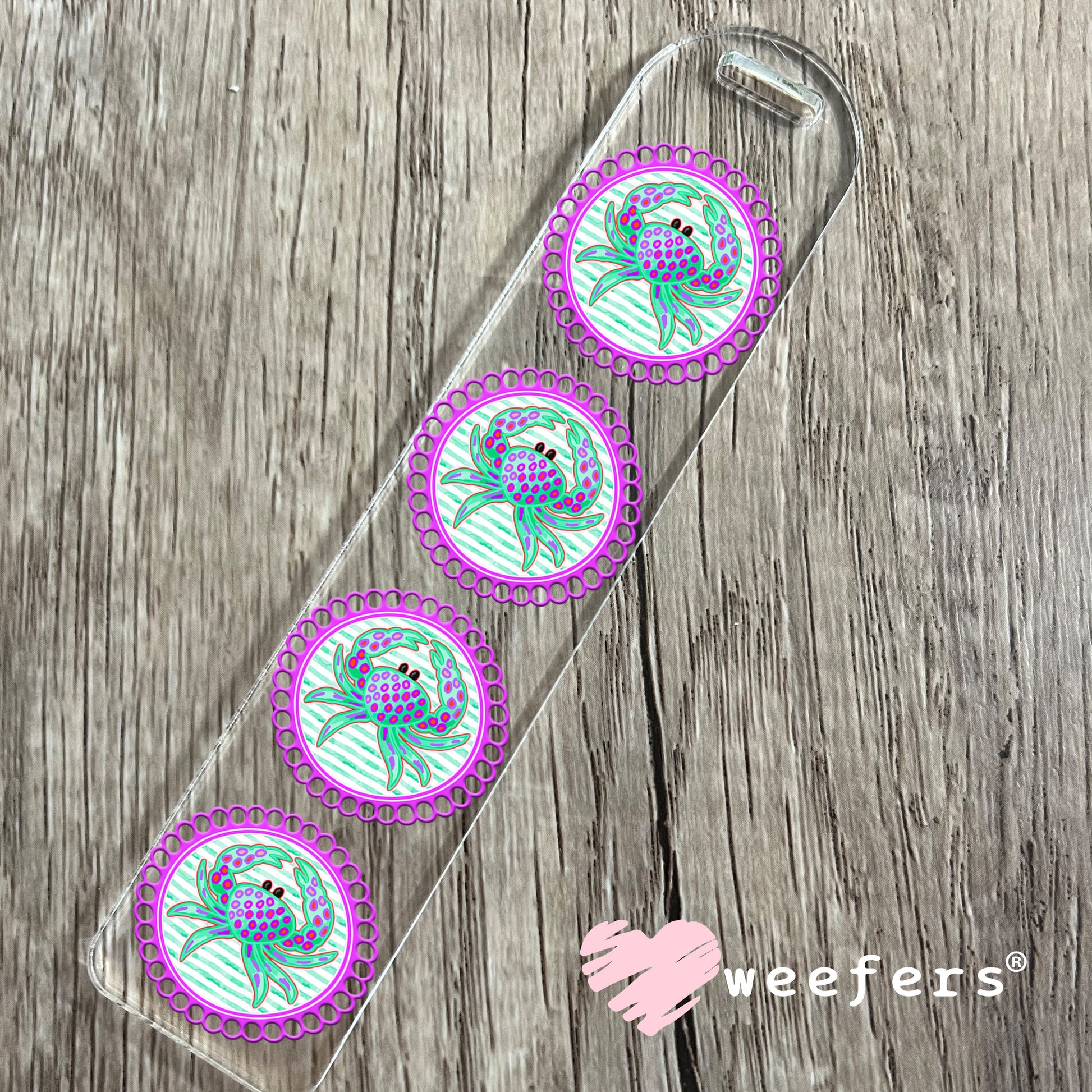 Preppy Crab Lilly P Southern Charm UV DTF Bookmark Decal