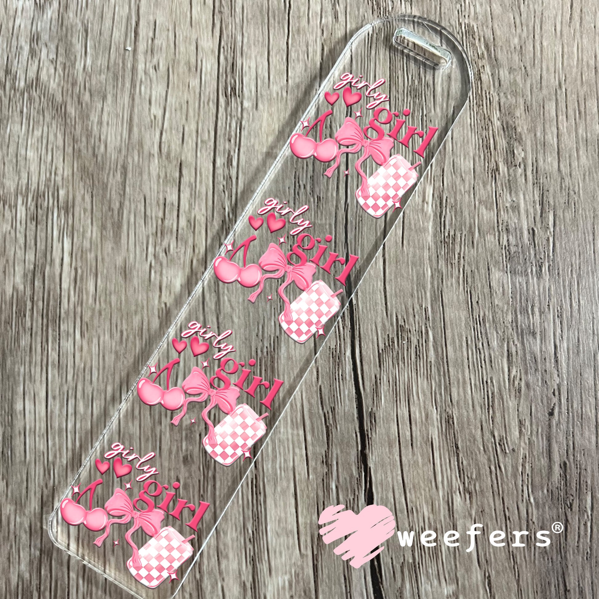 Girly Girl Pink Coquette Vibes UV DTF Bookmark Decal