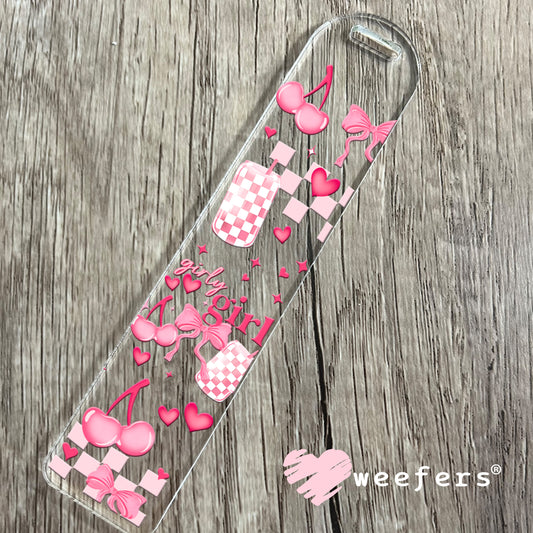 Girly Girl Pink Coquette Vibes UV DTF Bookmark Decal