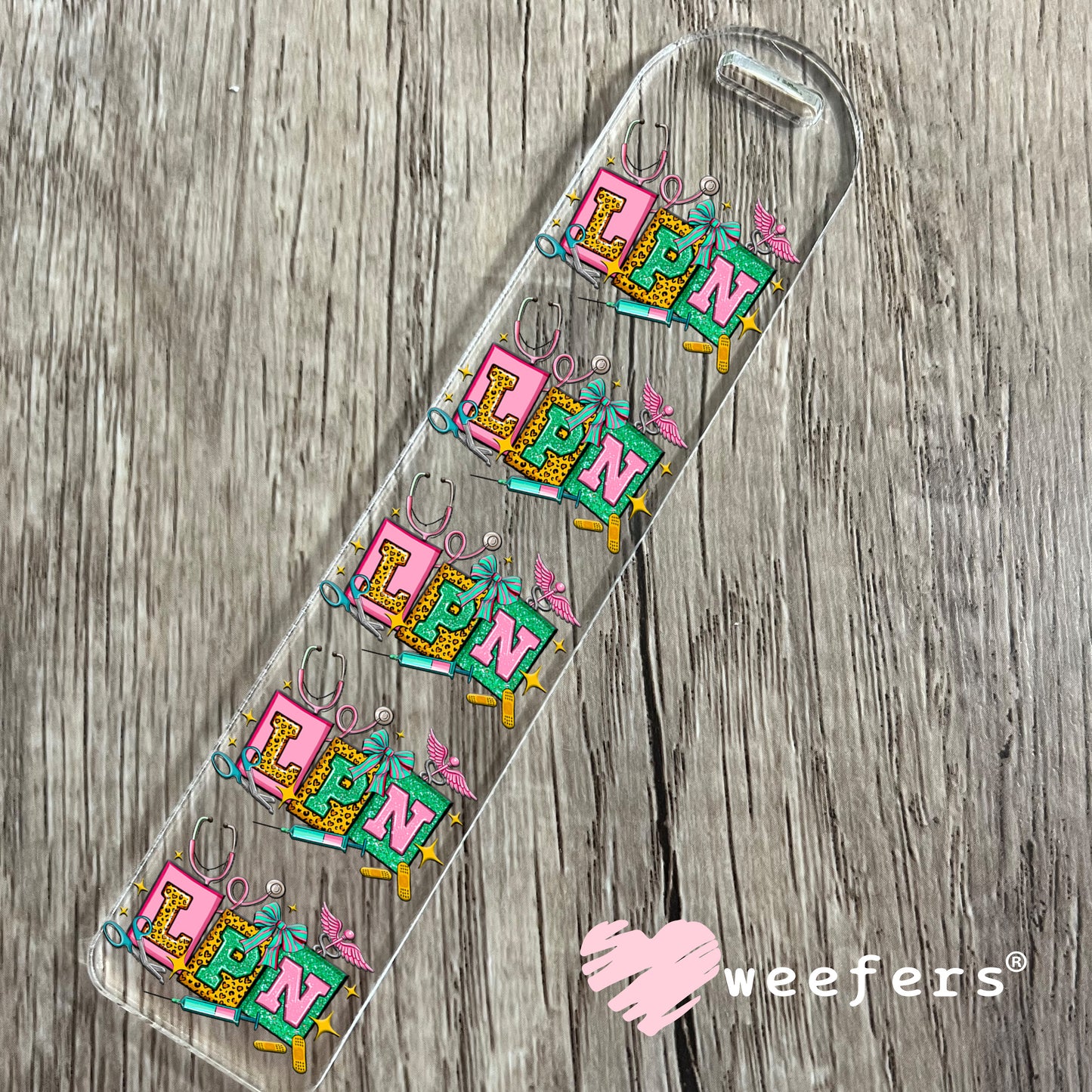 LPN Teal and Pink UV DTF Bookmark Decal