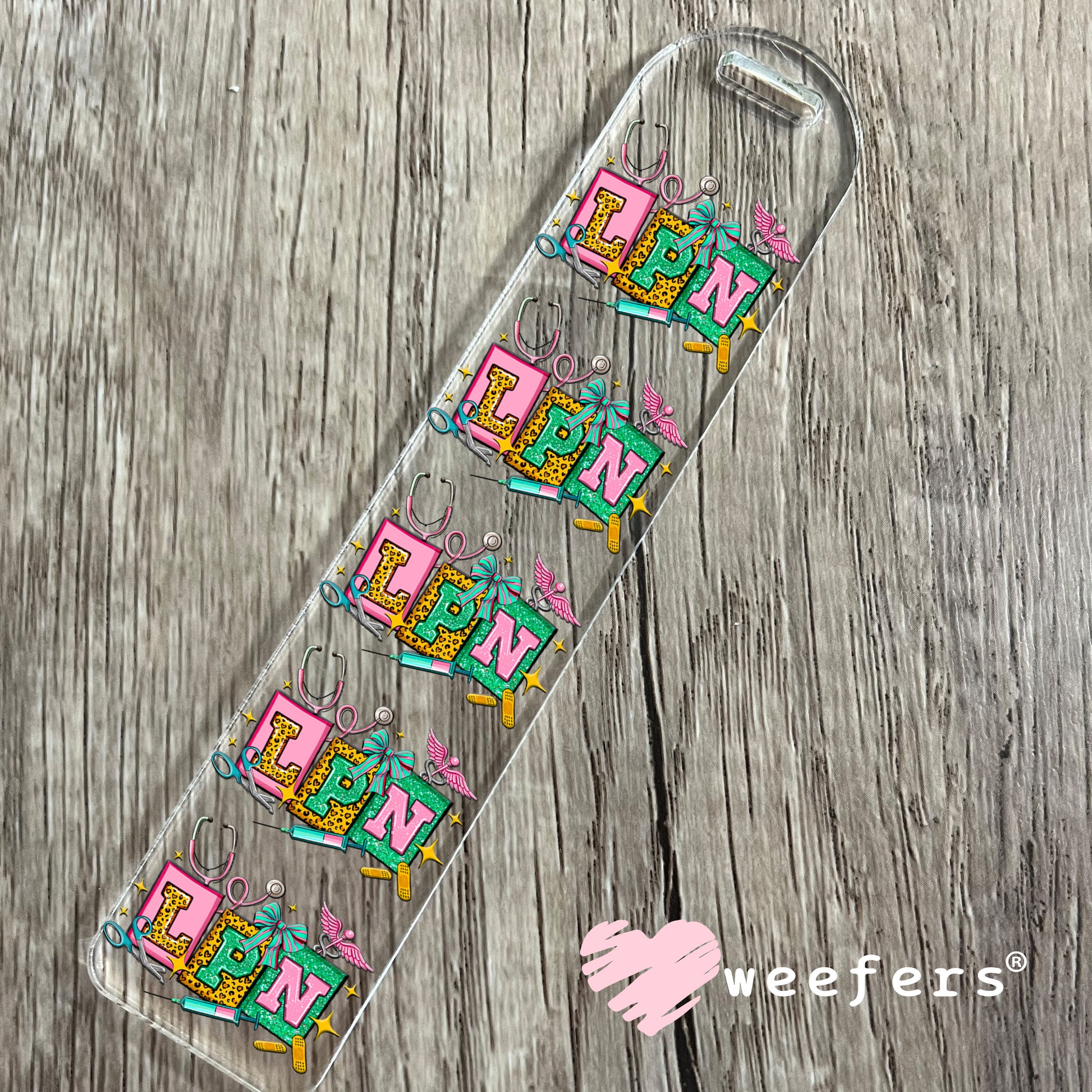 LPN Teal and Pink UV DTF Bookmark Decal