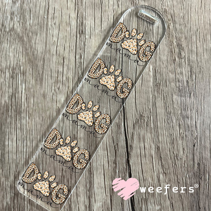 Dog Mama Leopard Print UV DTF Bookmark Decal