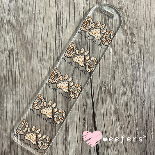 Dog Mama Leopard Print UV DTF Decal Bookmark Weefers