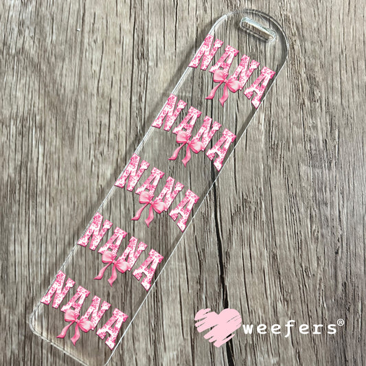 Nana Pink Coquette UV DTF Decal Bookmark Weefers