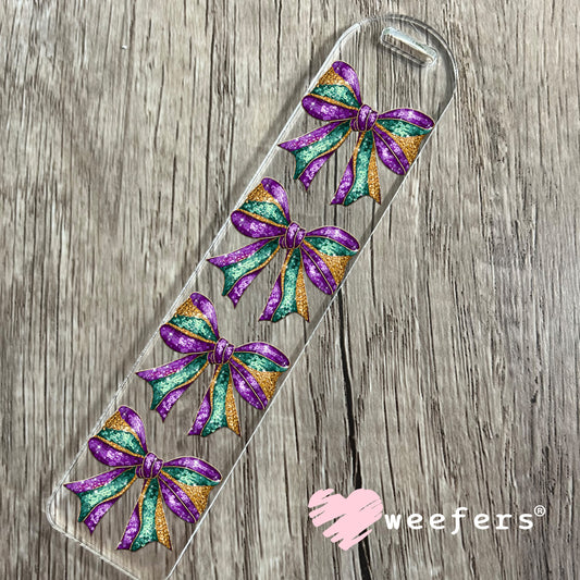 Mardi Gras Bow UV DTF Bookmark Decal