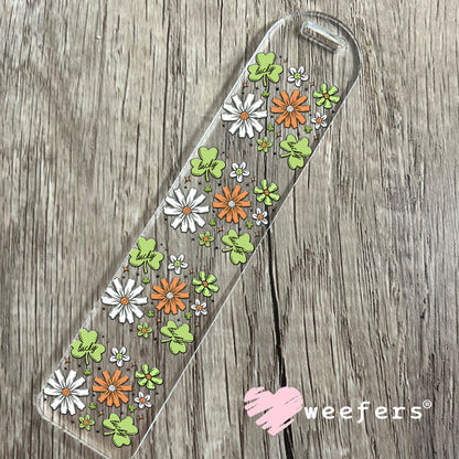 Lucky Flowers Toile Bow UV DTF Bookmark Decal