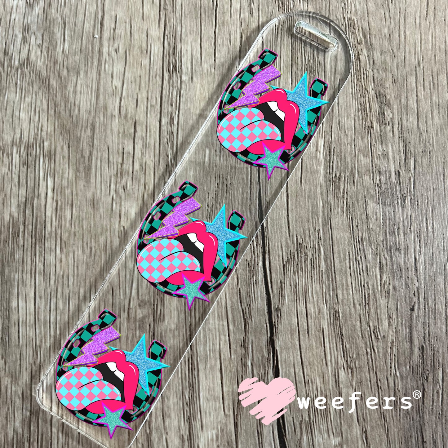 Lucky Horseshoe Lips UV DTF Bookmark Decal