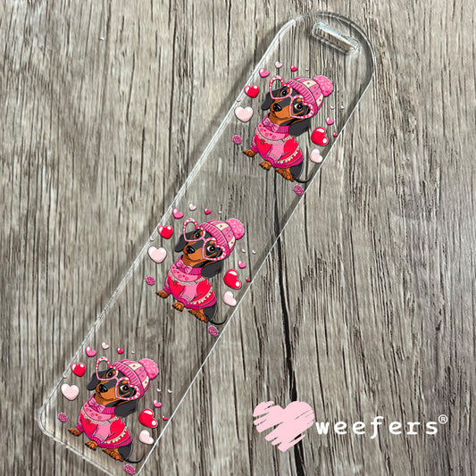 Dachshund Valentine Love Bug UV DTF Bookmark Decal