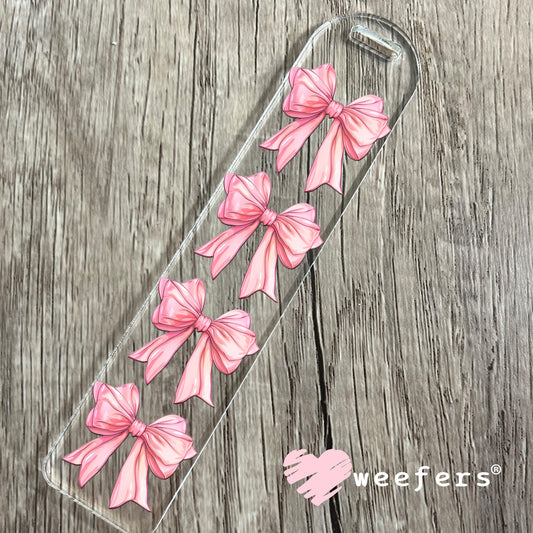 Coquette Pink Bow UV DTF Bookmark Decal