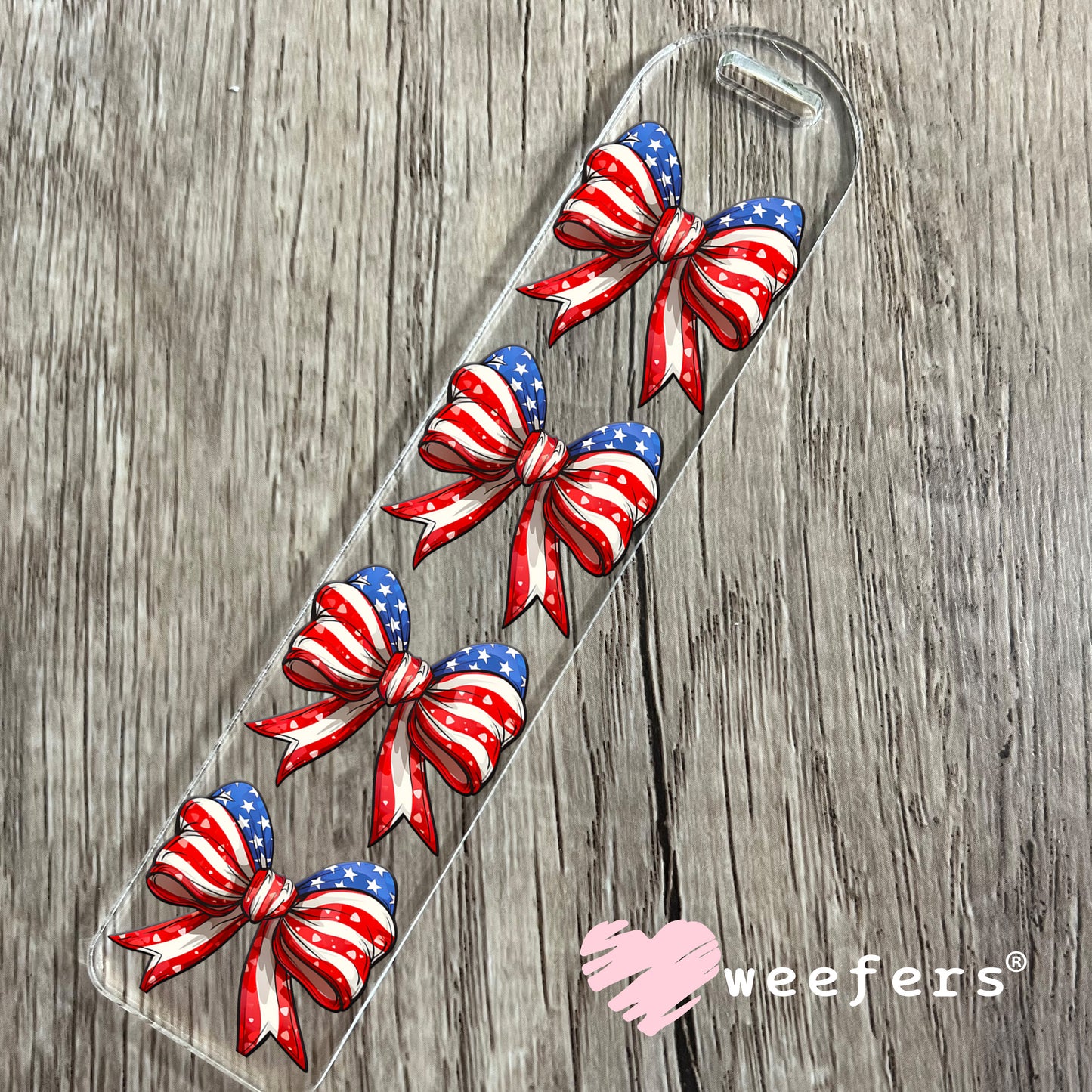 USA 4th of July Bow UV DTF Bookmark Decal