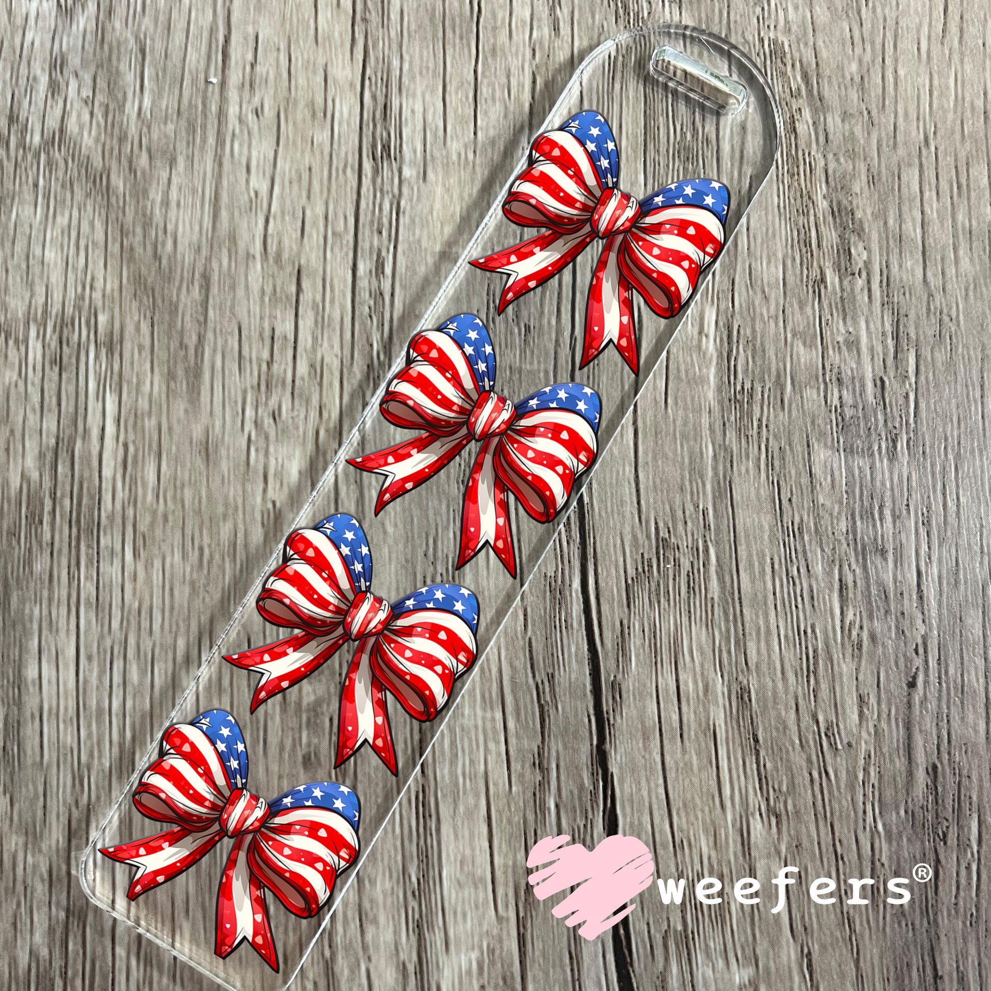 USA 4th of July Bow UV DTF Bookmark Decal