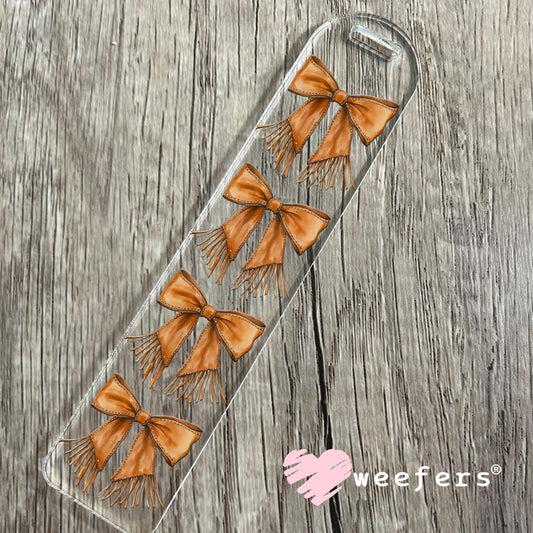 Western Tan Fringe Bow UV DTF Bookmark Decal