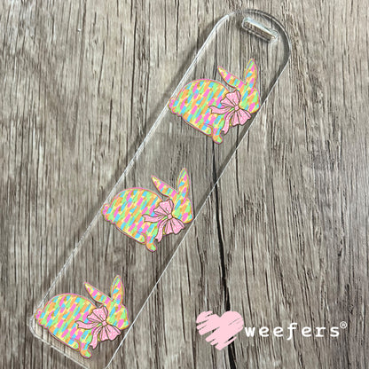 Easter Bunny Pastels Pink Bow UV DTF Bookmark Decal