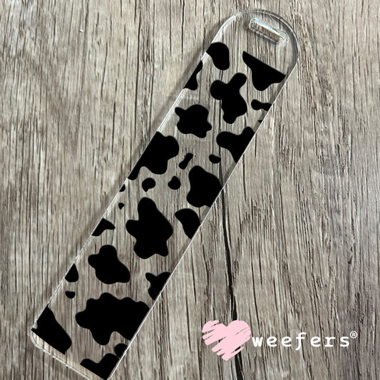 Black Cow Print UV DTF Cup Wrap Bookmark Weefers