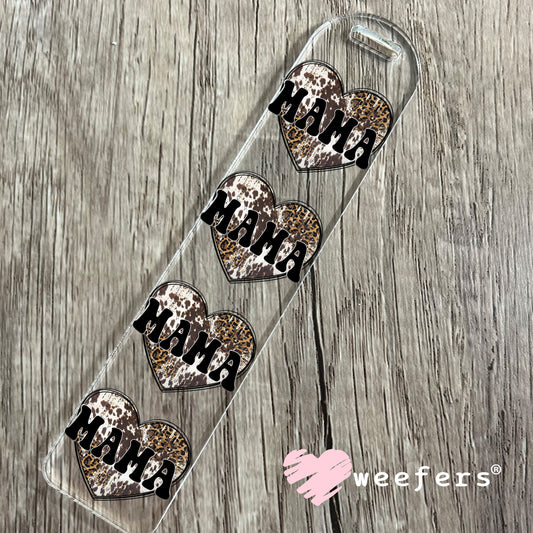 Mama Cowhide Heart Western UV DTF Decal Bookmark Weefers