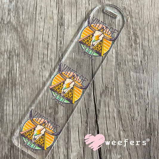 Vintage Soul Cow Skull Sun UV DTF Decal Bookmark Weefers