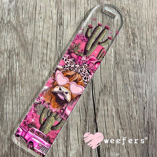 Bougie Pink Highlander Cow UV DTF Cup Wrap Bookmark Weefers