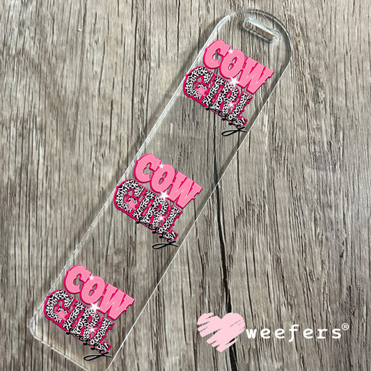 Pink Cow Girl Western UV DTF Decal Bookmark Weefers