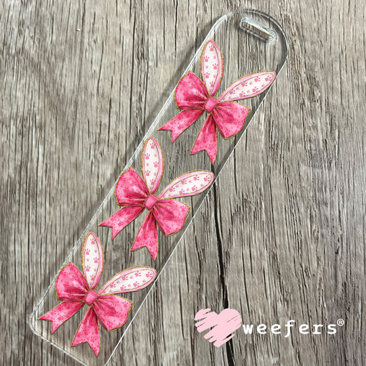 Easter Bunny Ears Coquette Pink Bows UV DTF Decal Bookmark Weefers