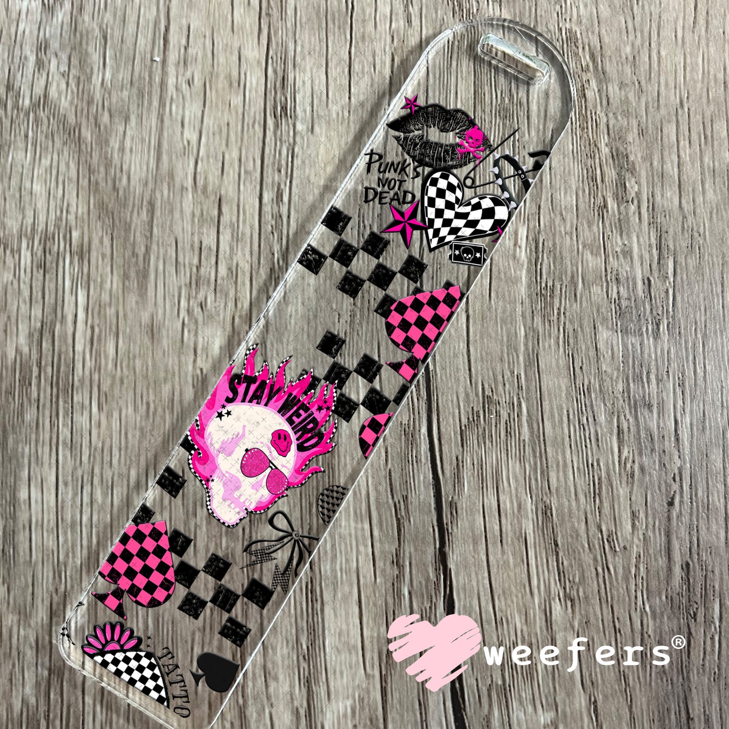 Punk is Not Dead Stay Weird UV DTF Cup Wrap - Weefers® Exclusive Bookmark Weefers