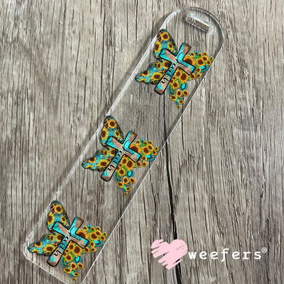 Faith Cross Sunflowers UV DTF Decal Bookmark Weefers