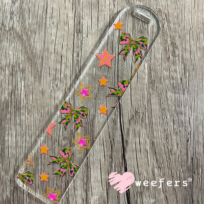Just a Girl Who Love's Glitter and Camo Side Kick UV DTF Cup Wrap - Weefers Exclusive Bookmark Weefers