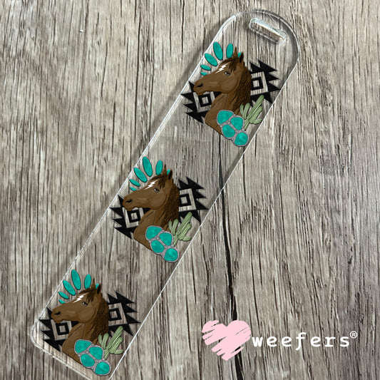 Western Horse Turquoise UV DTF Decal Bookmark Weefers