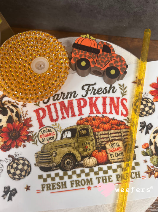 Farm Fresh Pumpkins  - 16oz Generic Glass Can Cups UV DTF Kit
