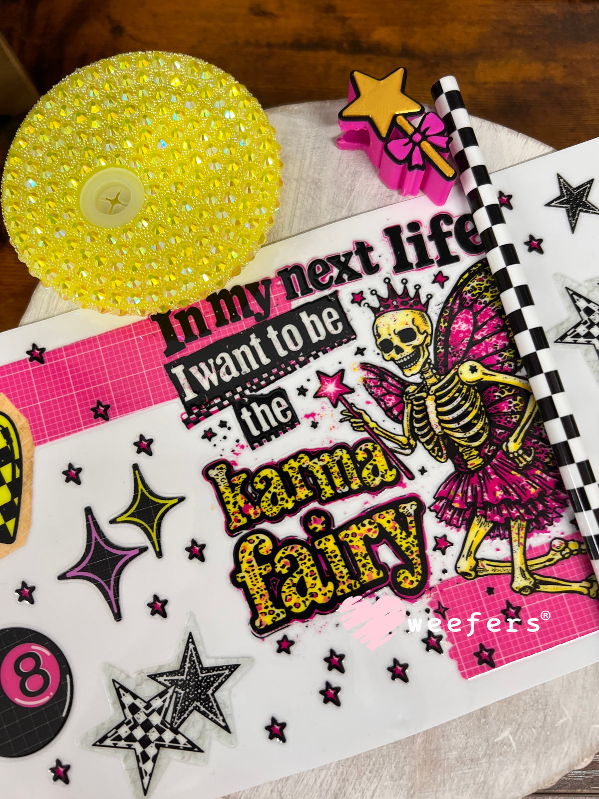 In My Next Life I want to be the Karma Fairy - 16oz Generic Glass Can Cups UV DTF Kit Weefers