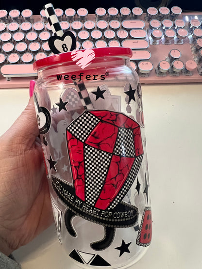 Red Ring Pop and Heart Eightballs UV DTF Cup Wrap - Weefers Exclusive Wrap Weefers