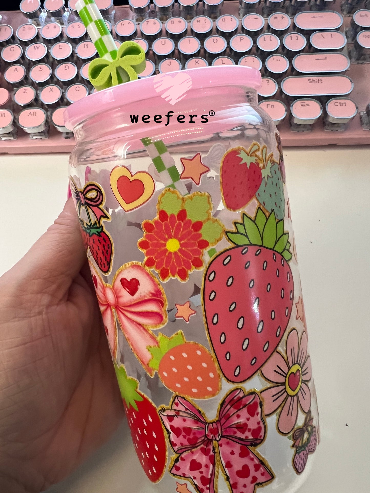 Strawberry Fields UV DTF Cup Wrap - Weefers Exclusive Wrap Weefers