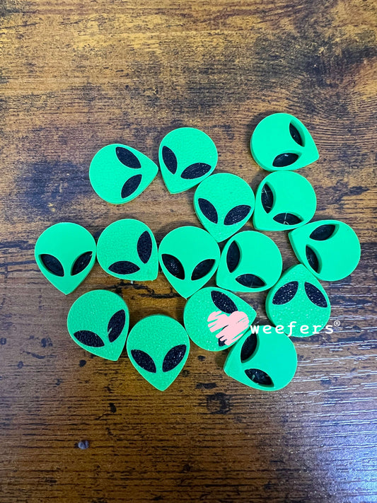 Green Alien Flat Back Lid Charms (5-Pack) Weefers