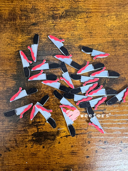 Bloody Knife Flat Back Lid Charms (5-Pack)| Junk Journals