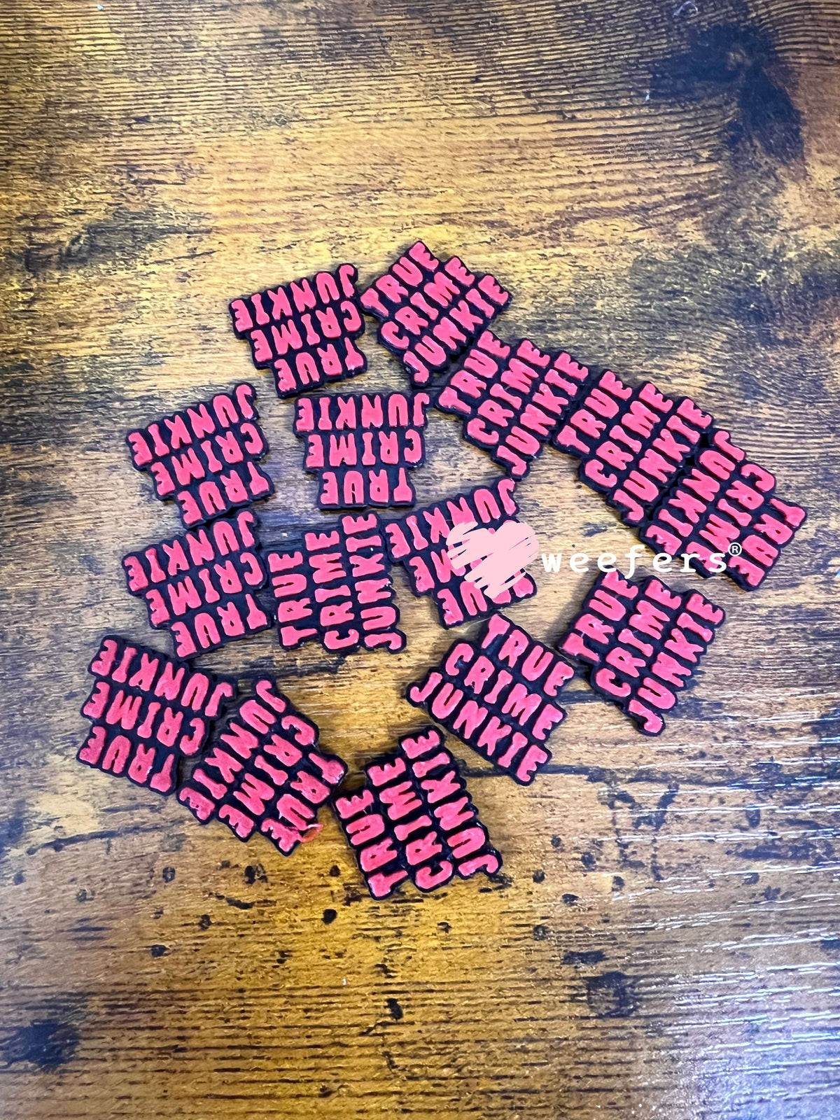 True Crime Red Flat Back Lid Charms (5-Pack)| Junk Journals Weefers
