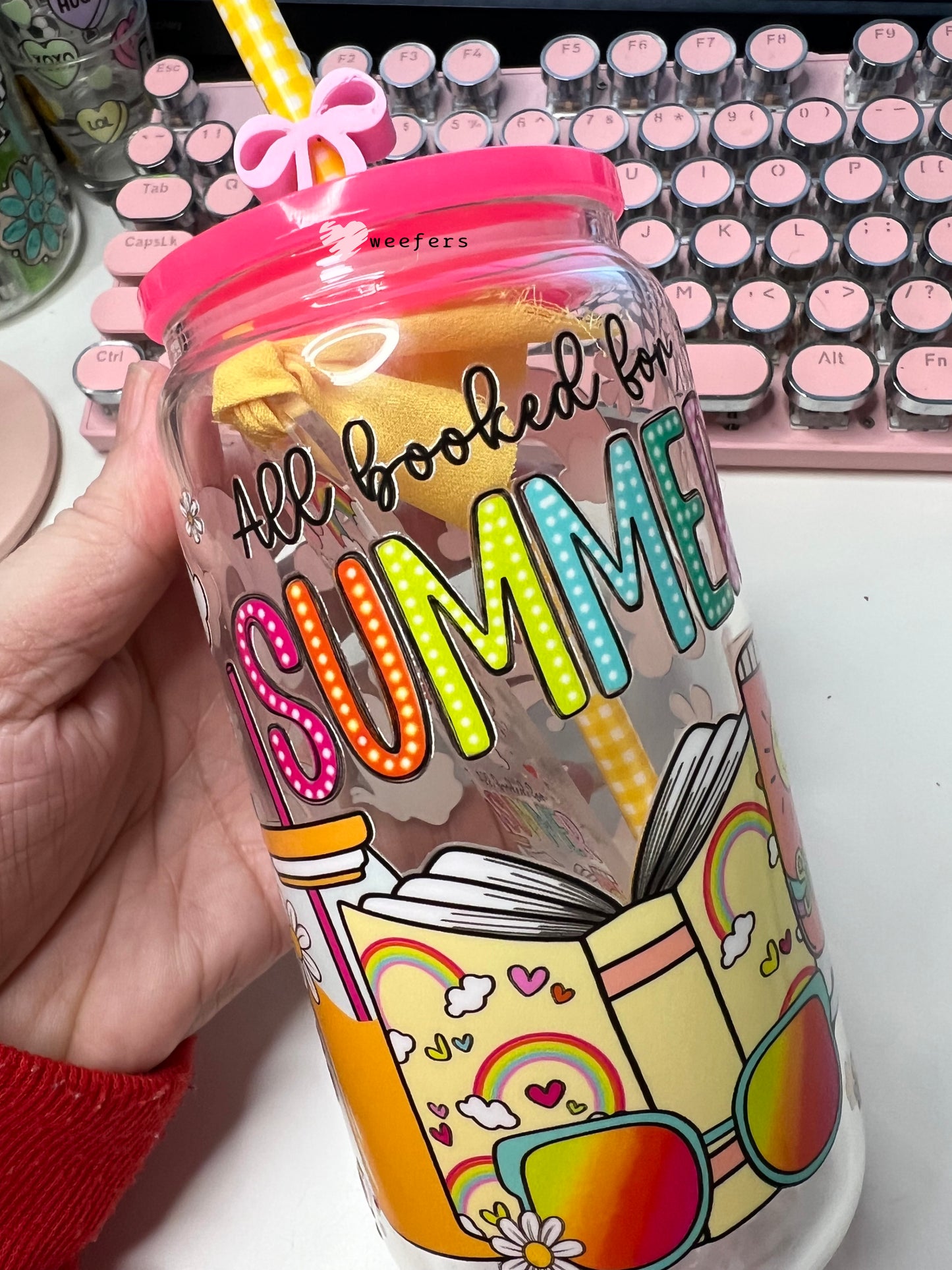 All Booked for Summer UV DTF Cup Wrap - Weefers Exclusive Wrap Weefers