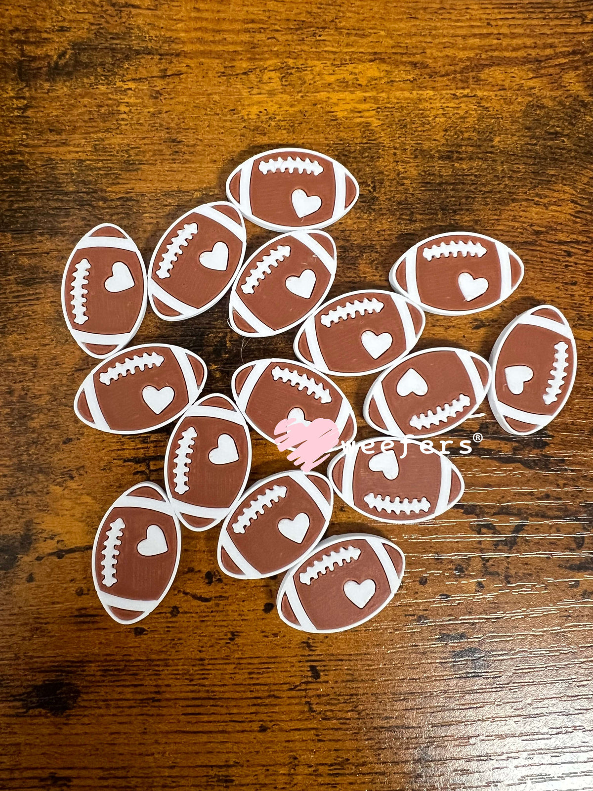 Football Flat Back Lid Charms (5-Pack)| Junk Journals Weefers