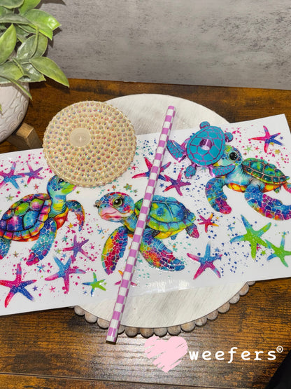 Ocean Sea Turtles UV DTF Cup Wrap Weefers