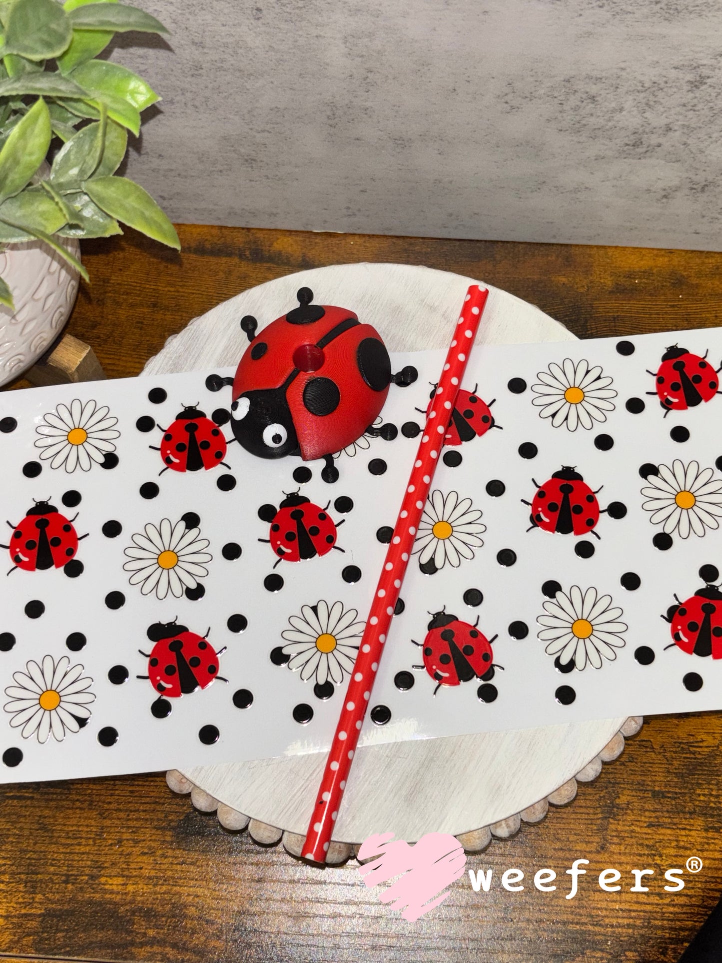 UV DTF Cup Wrap – Ladybugs and flowers Weefers
