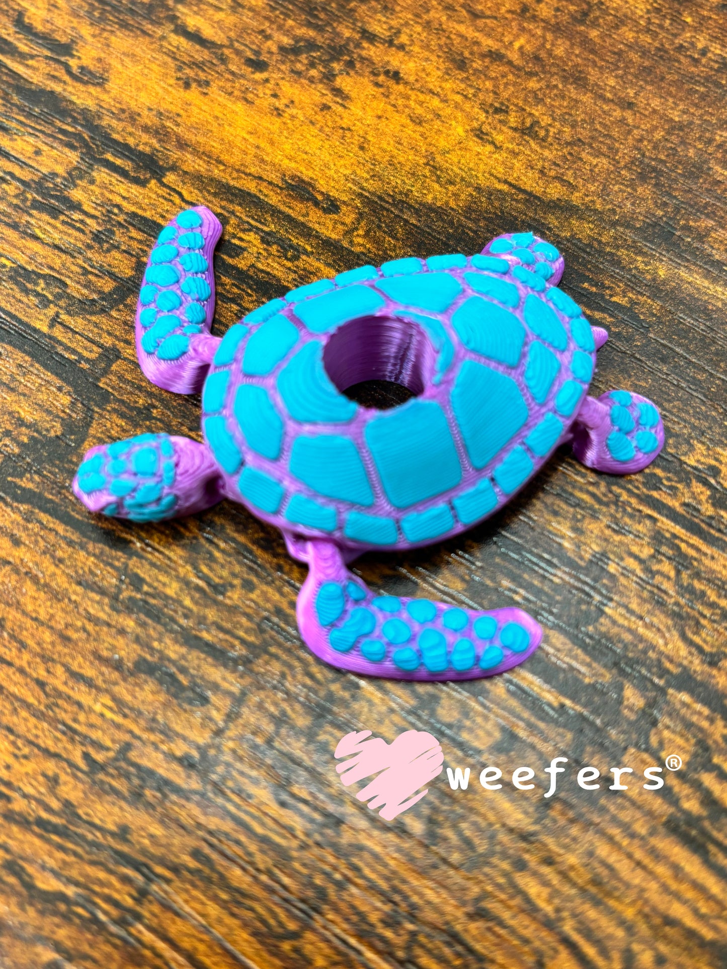 Lid Topper Buddy - Sea Turtle Purple and Teal (Fits both 8mm Straws) Weefers